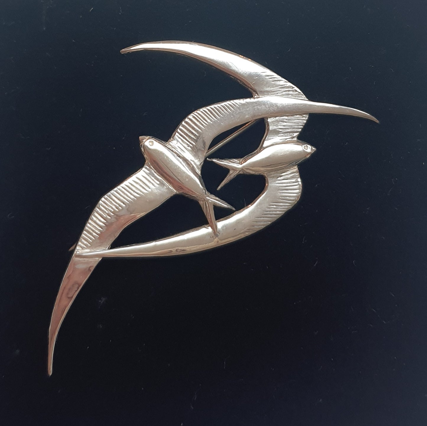 Silver Brooch; Swifts