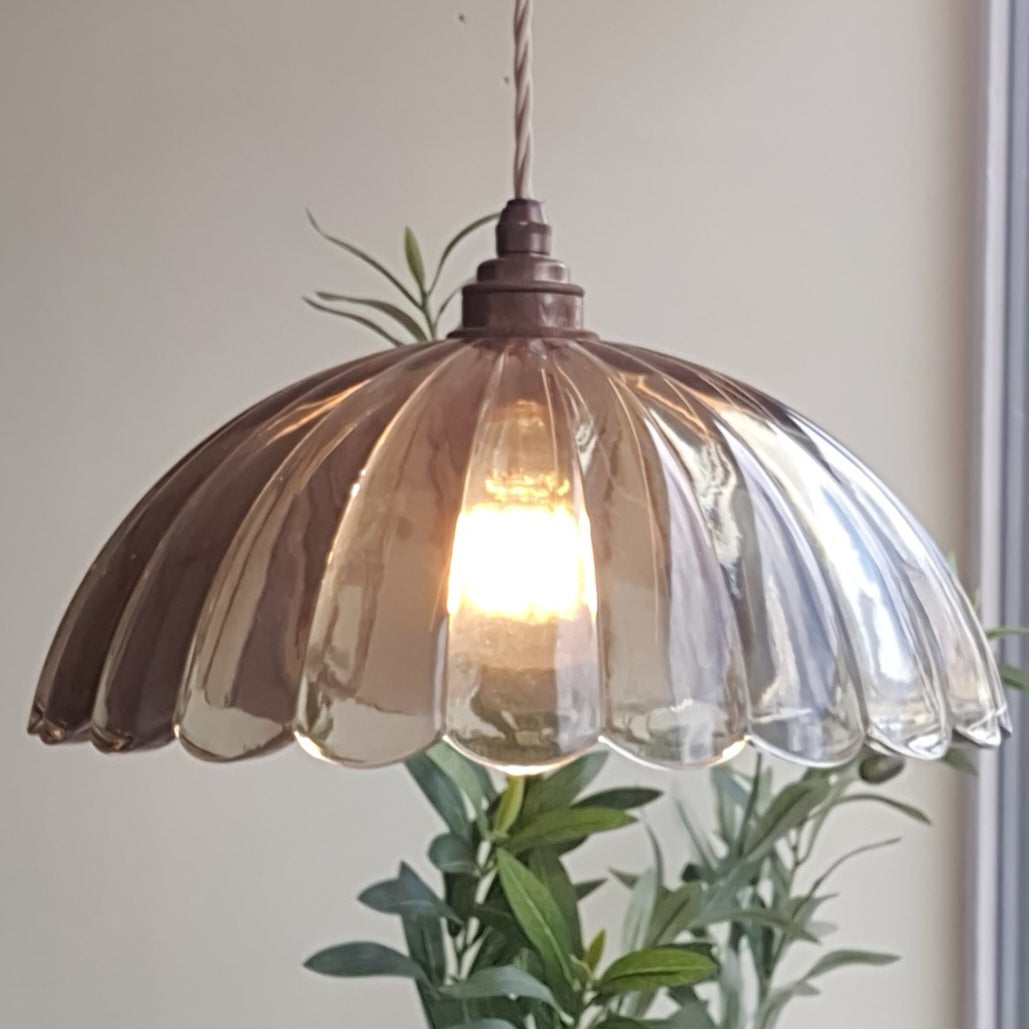 Glass Green Petal Pendant Light