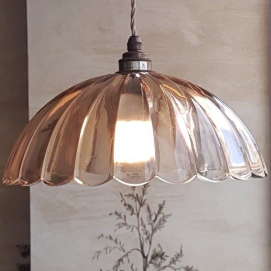 Glass Brown Petal Pendant Light