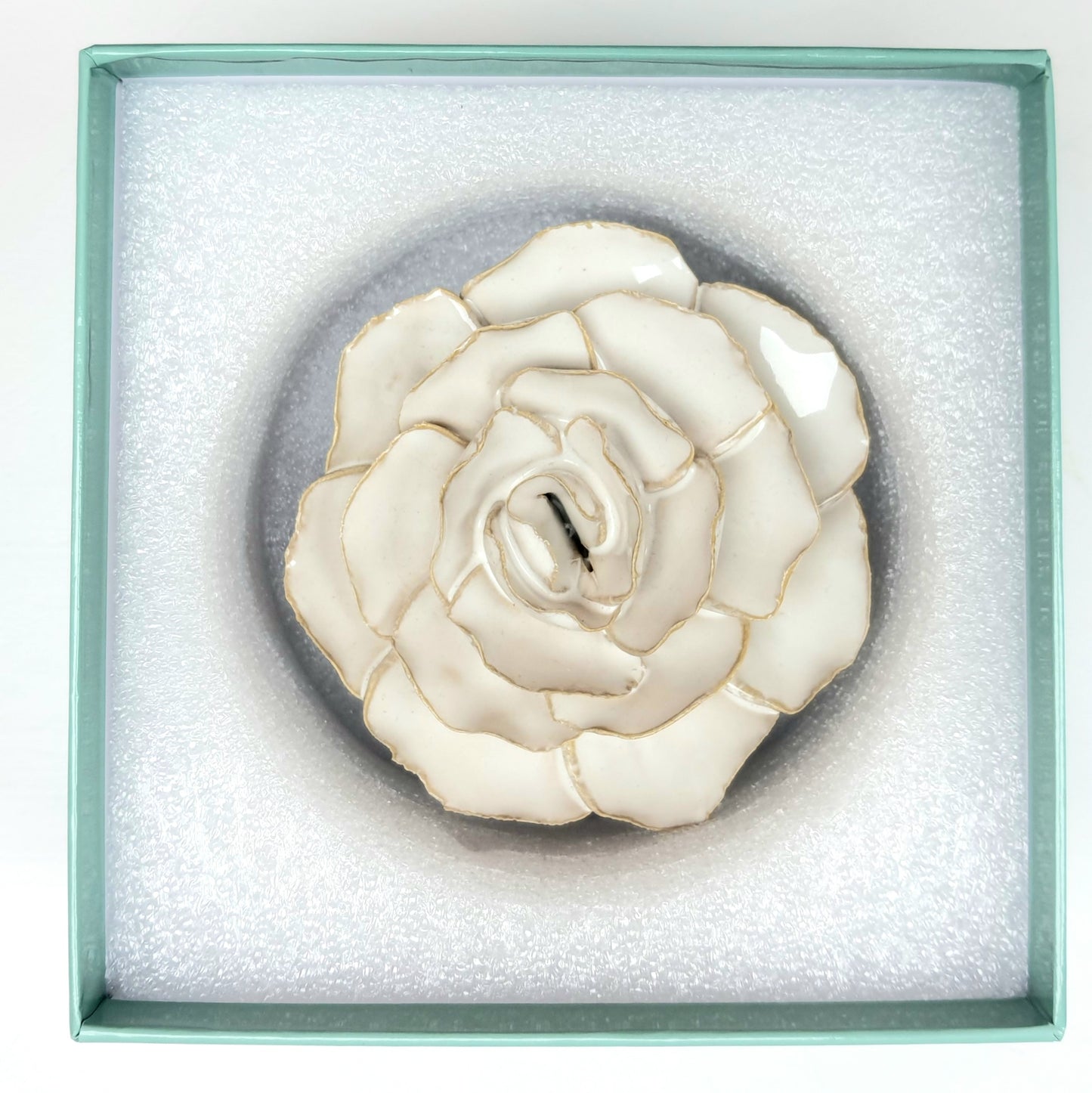 Ceramic Flower; Ivory Amandine Ranunculus