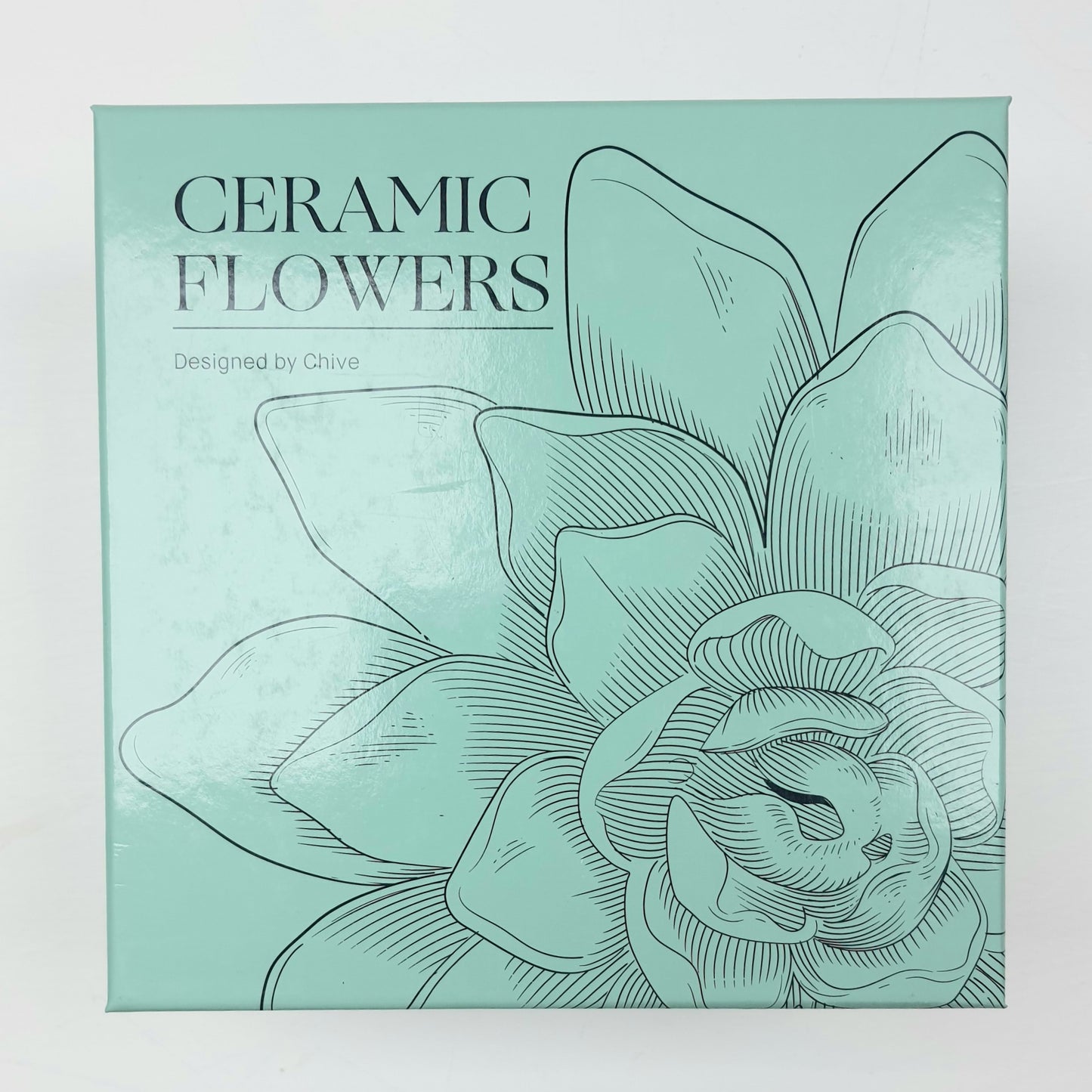 Ceramic Flower; Robin's Egg Blue Keiko Peony