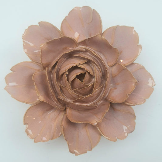 Ceramic Flower; Rose Pink Camellia
