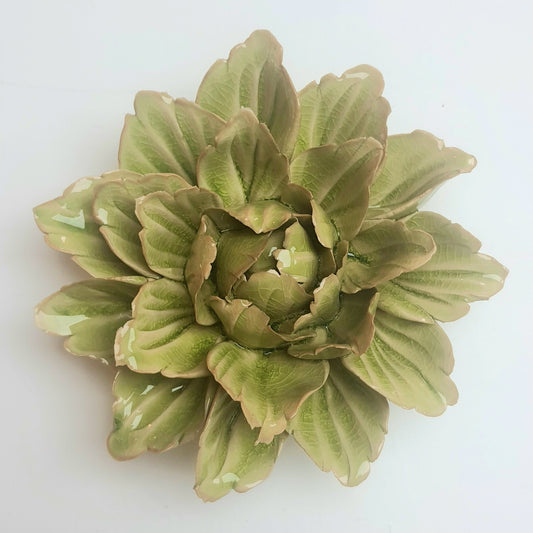 Ceramic Flower; Peridot Sorbet Peony