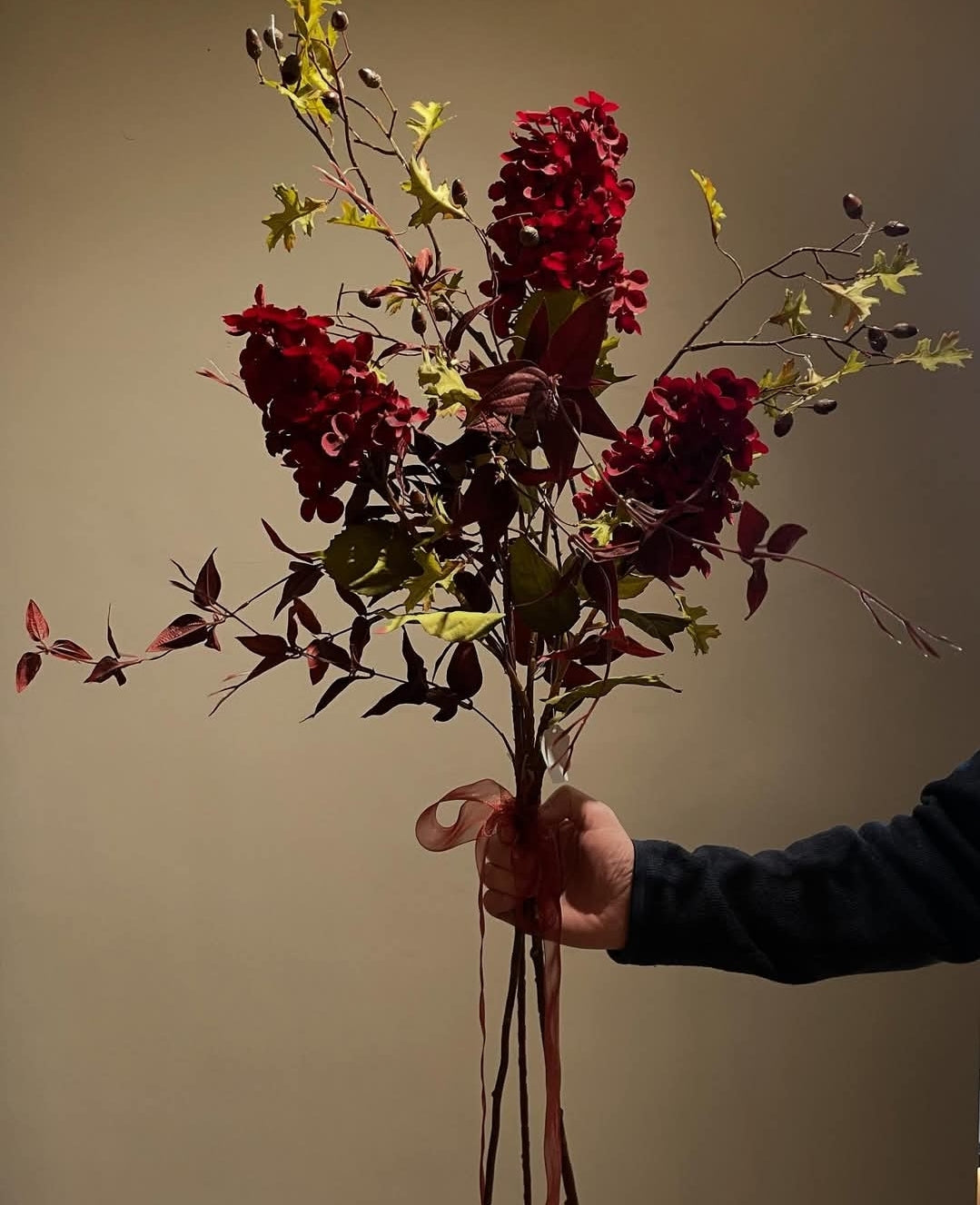 Deep Red Hydrangea Bunch
