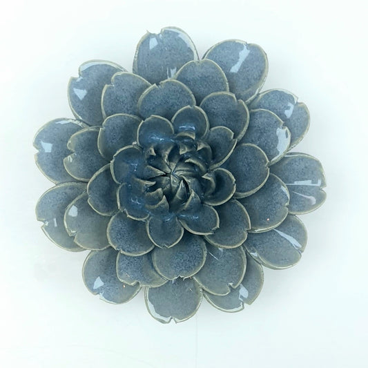 Ceramic Flower; Fancy Blue Fiesta Marigold