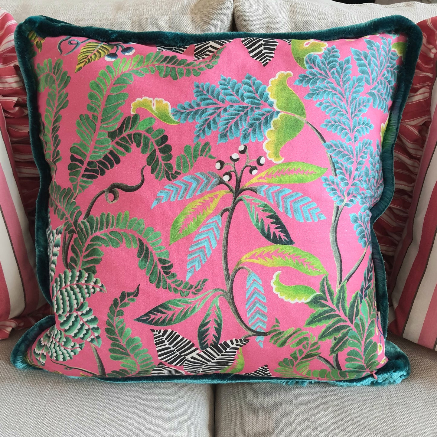 Embroidered Flowers Designer Cushion