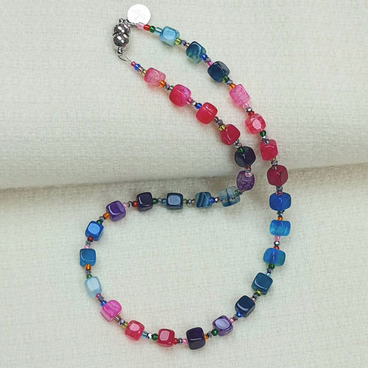 Agate Jewellery - Blue, Green and Pink