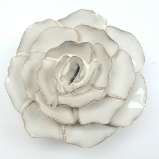 Ceramic Flower; Ivory Amandine Ranunculus